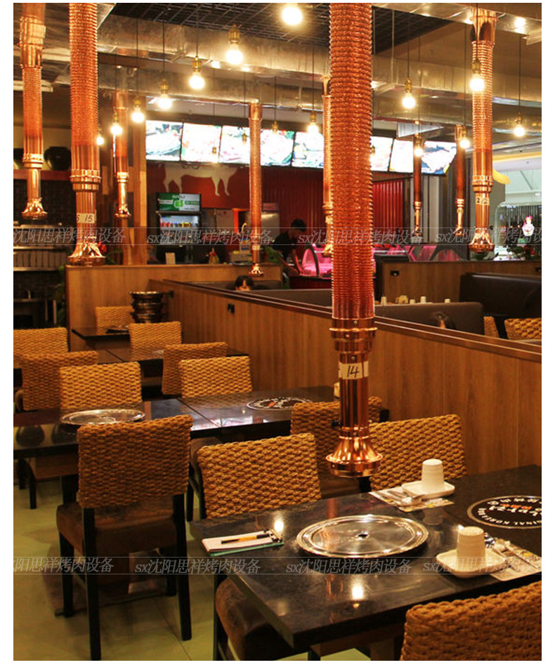 韩式烤肉炉上排烟烟管烟道/拉伸不锈钢烟道油烟管道商用排烟管