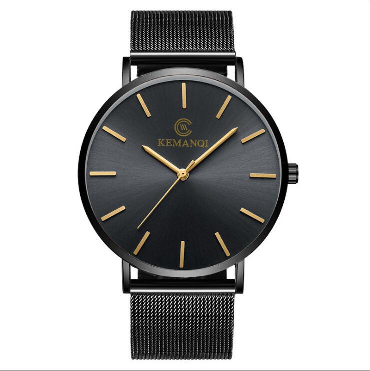 正品男士精钢网带石英男表简约超薄防水表批发腕表手表男厂家直销