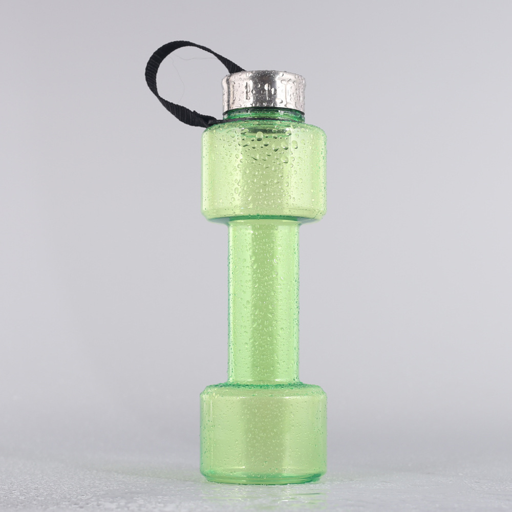 新款哑铃水杯塑料petg便携运动水壶 750ml健身房大容量水瓶杯子