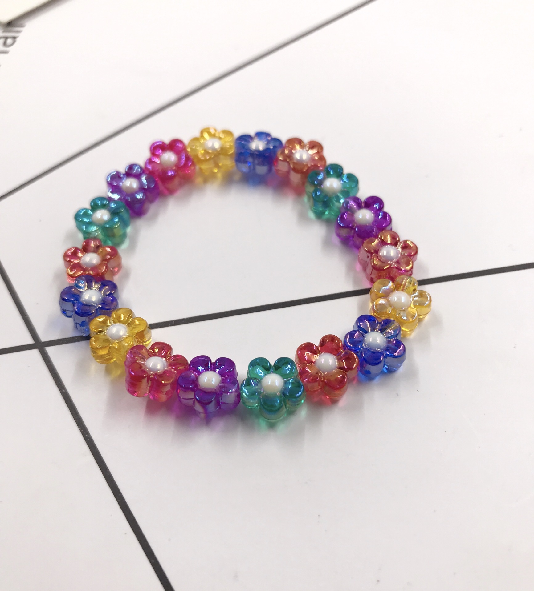 韩国儿童手链贝壳手环亚克力可爱珠子diy手链女童手镯