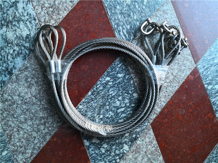 6mm加鸡心环双铝套压制 相框 音箱 安全绳 不锈钢钢丝绳 索具钢缆