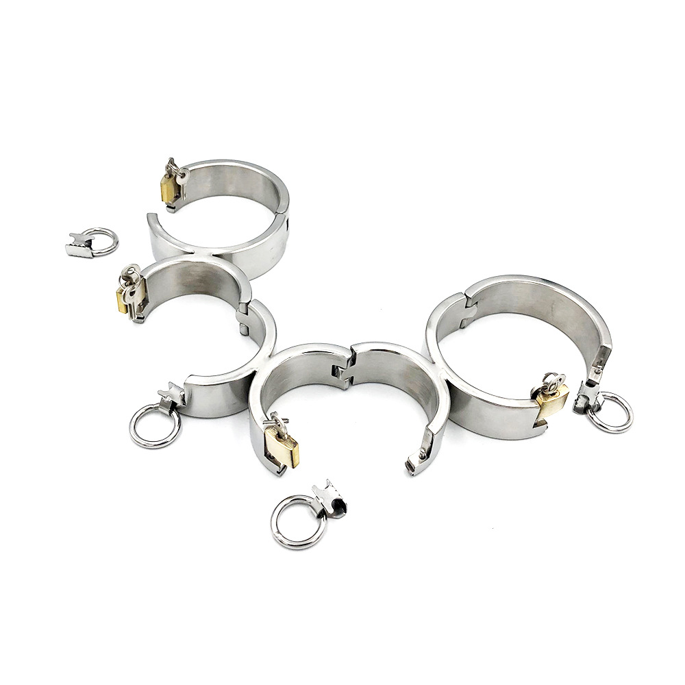 黑帝正品 不锈钢带锁连连铐 另类成人情趣用品 一件代发