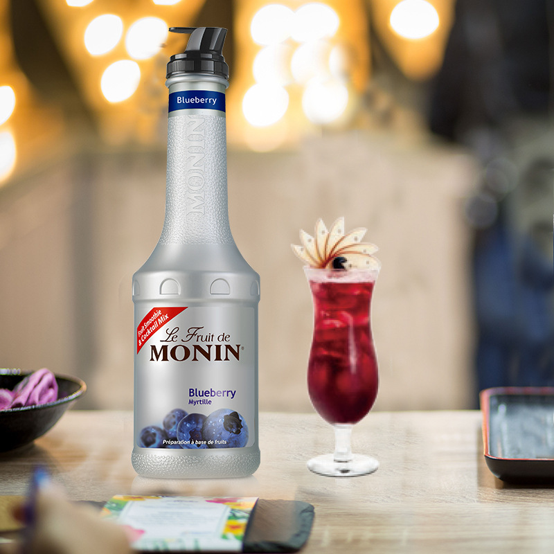 monin莫林蓝莓风味果酱果泥1000ml咖啡鸡尾酒果汁饮料烘培调酒