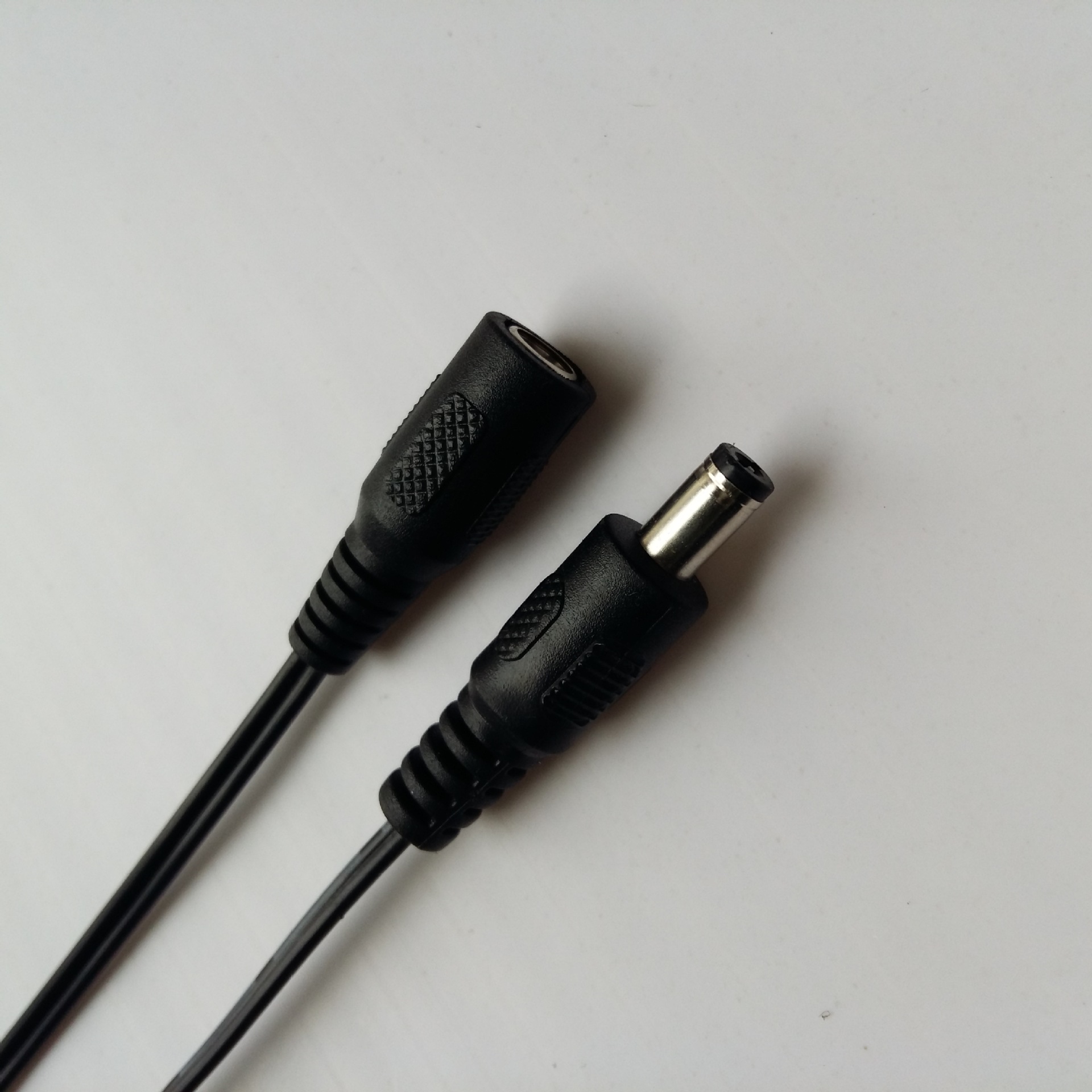 现货供应公母黑色dc插头线电源线5.5*2.1线长15cm尾部过锡电源线