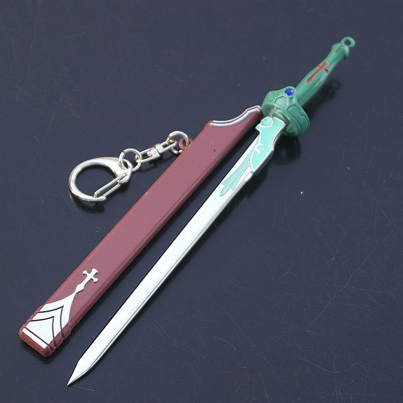 刀剑武器亚丝娜 细剑-闪烁之光带剑鞘合金兵器模型钥匙扣批发