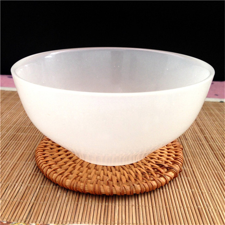 玉瓷碗4.5英寸翡翠白玉欧式水果沙拉碗 凝脂玉健康米家用饭碗汤碗
