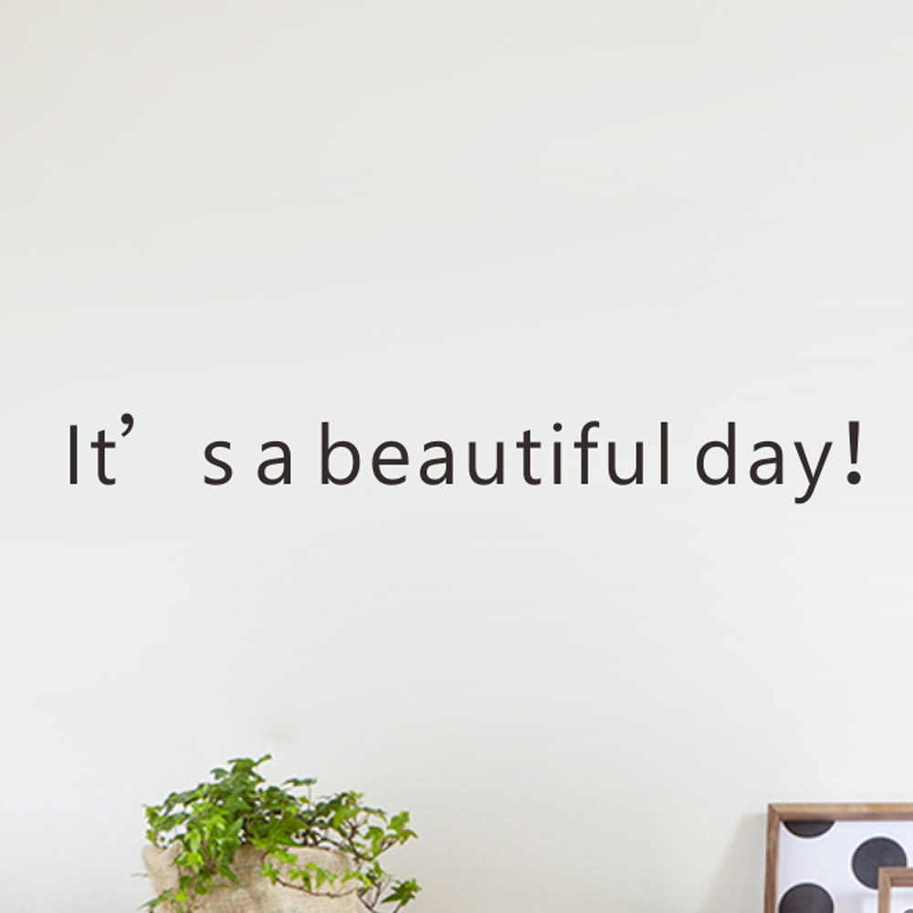 gb517 beautiful day美好的一天 ins墙贴英文贴纸卧室书房墙贴
