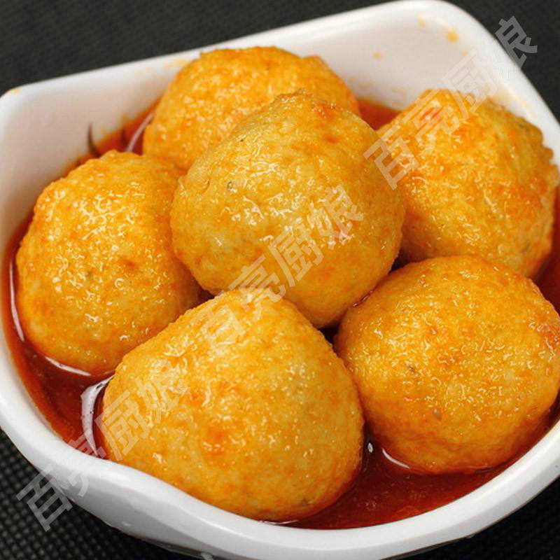 【百亮工厂】批发黄金鱼蛋 口感爽滑500g黄金鱼丸 冷冻黄金鱼蛋