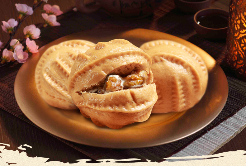 核桃包广式早茶点心手工核桃包子营养早餐包点早点大核桃粒20包