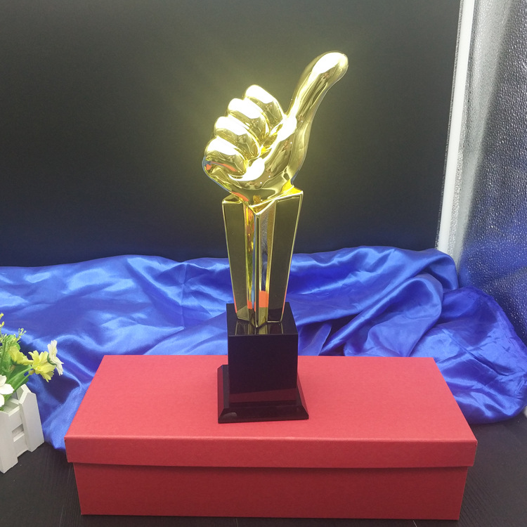 大拇指奖杯定制树脂创意礼品公司优秀个人纪念品厂家批发刻字摆件
