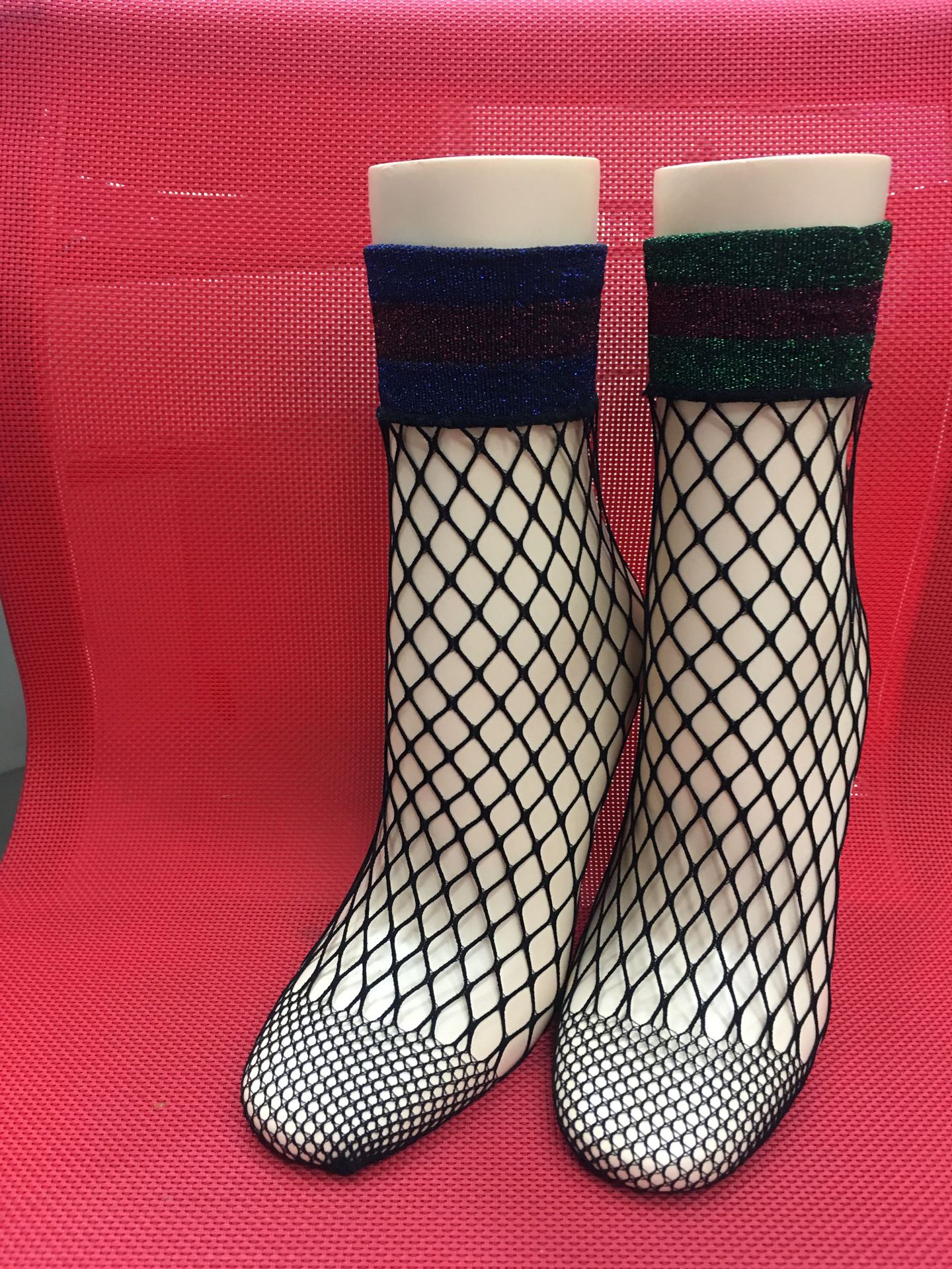 义乌外贸网袜夏薄款小网眼格子蝴蝶结性感渔网短袜 女士袜子批发