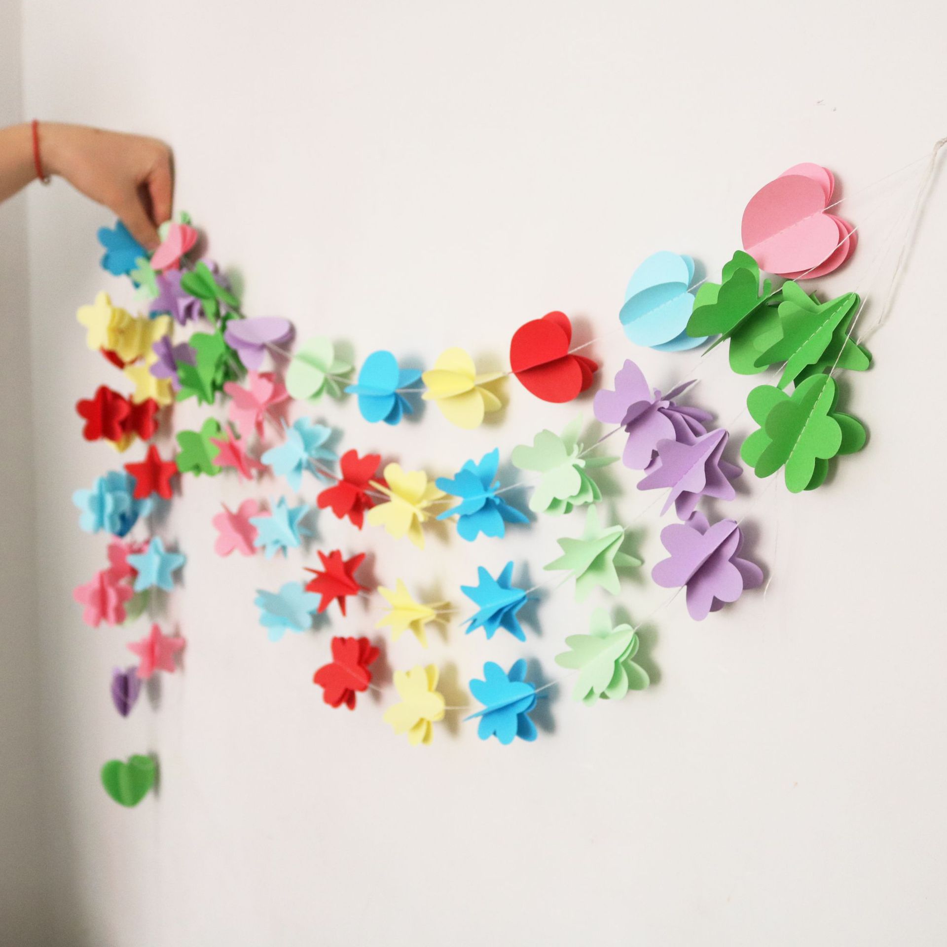 立体婚庆纸立体拉花卡纸片串儿童派对用品拉花节庆装饰diy3d拉花