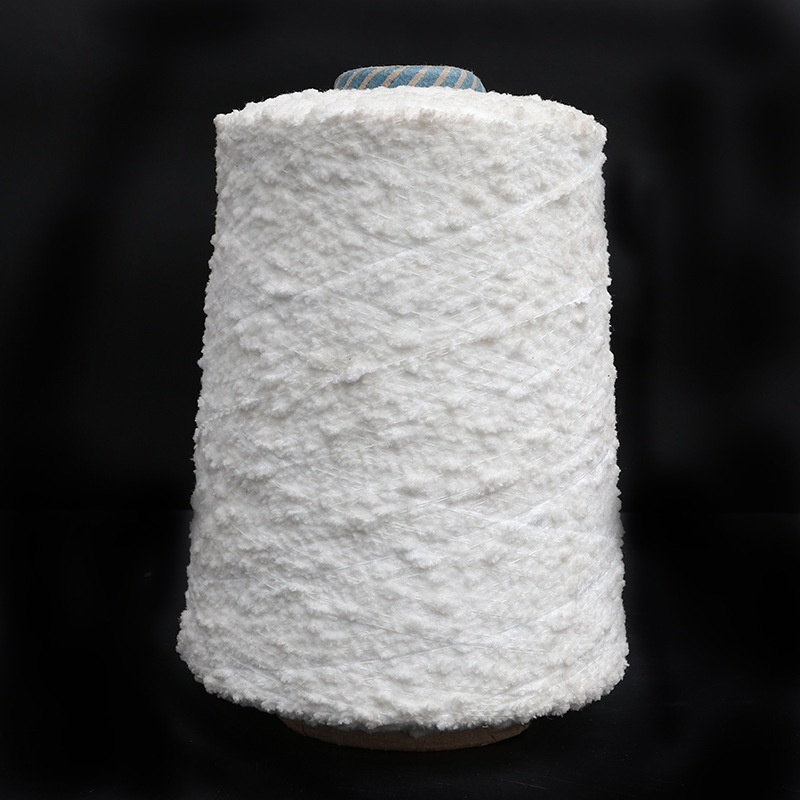 优良精梳强捻涤纶反手竹节纱围巾手套袜子用大肚纱仿晴竹节纱