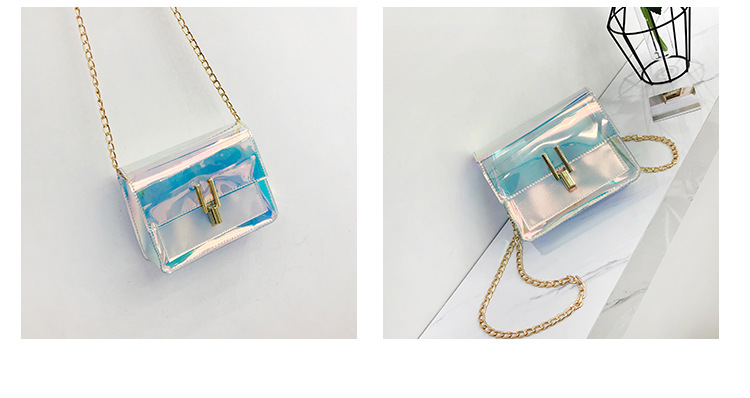 2018新款女包韩版百搭透明镭射包时尚单肩斜挎包女手提小包包 潮