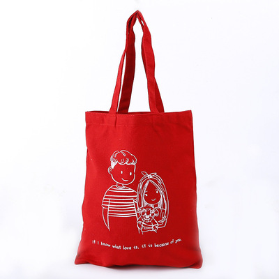 工厂批发优质红色帆布袋 环保手提袋礼品包装全棉布袋