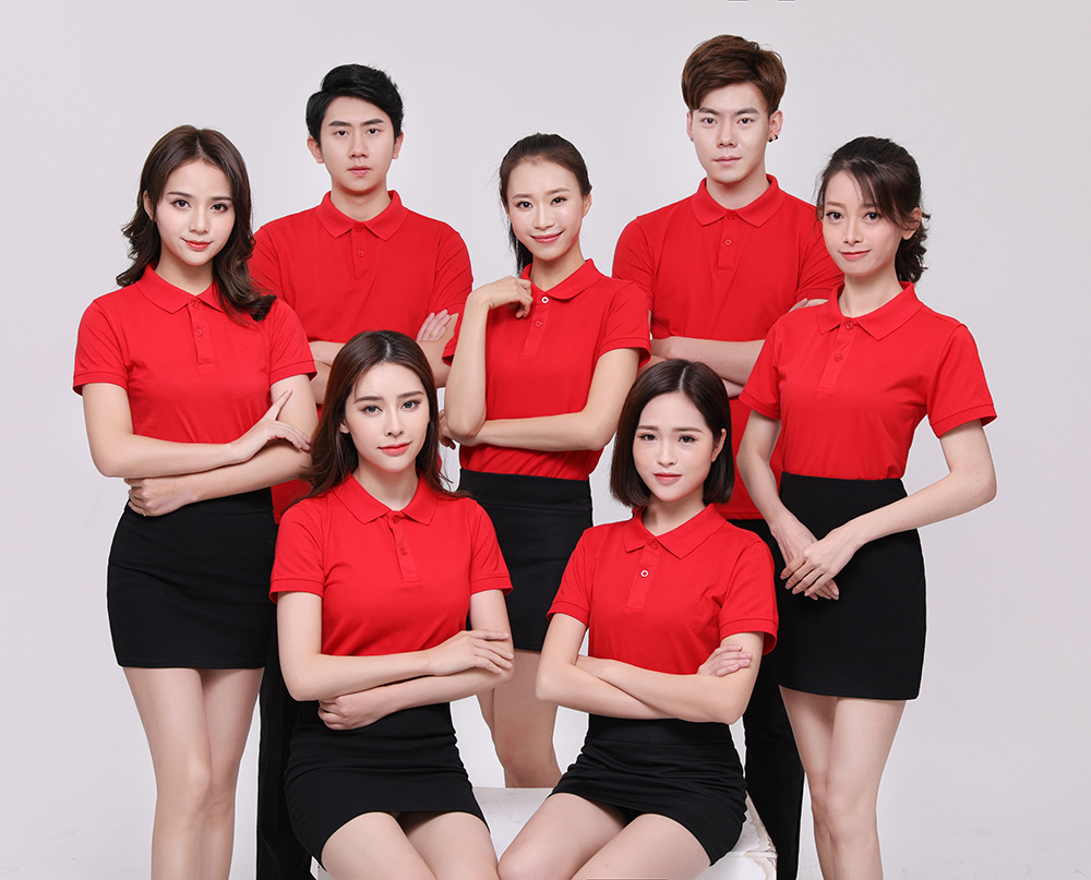 夏季高端短袖工作服定制 翻领t恤 企业文化衫 polo衫 可绣印logo