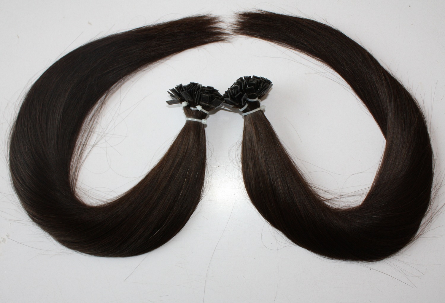 真人发 平板接发 flat tip hair extension 平行接发胶头接发
