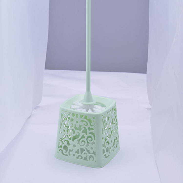 Factory Wholesale Toilet Brush Hollow with Base Toilet Brush Cover Plastic Long Handle Toilet Brush Cleaning Brush 872