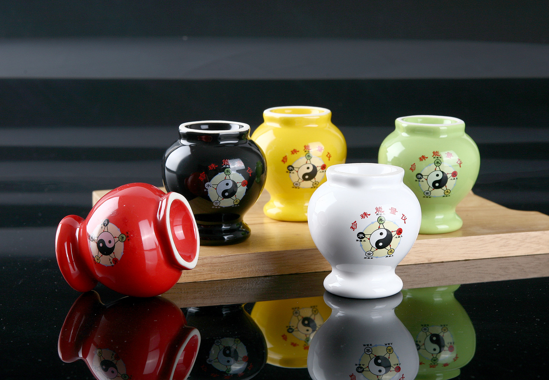 加厚凹底五行珍珠能量仪 陶瓷拔火罐定制厂家 美容院专用