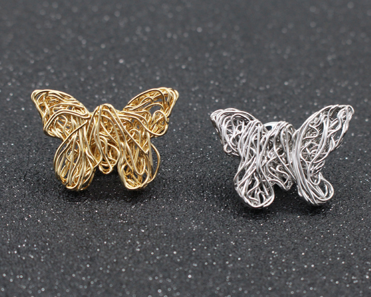 韩国复古蝴蝶金属丝胸针阿拉伯数字胸花英文字母小领针合金别针