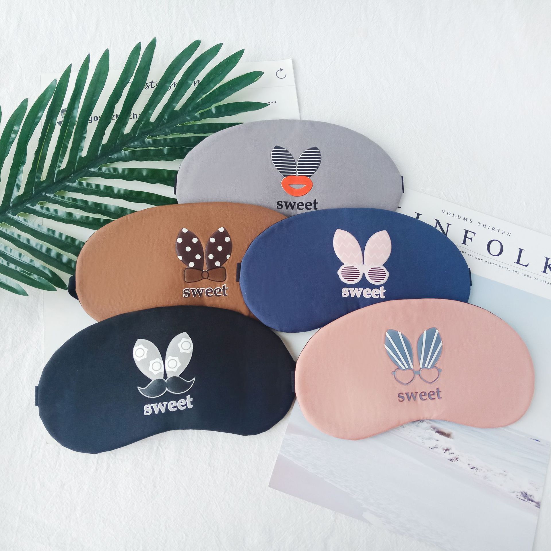 创意时尚搞怪遮光眼罩卡通棉麻眼罩冰袋眼罩 睡眠眼罩可加印logo