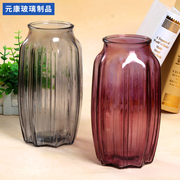 欧式玻璃花瓶水培花瓶田园家居装饰摆件富贵竹插花器玻璃花瓶批发