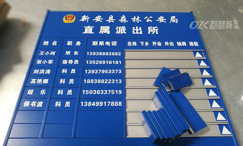 新安县森林公安局直隶派出所去向牌