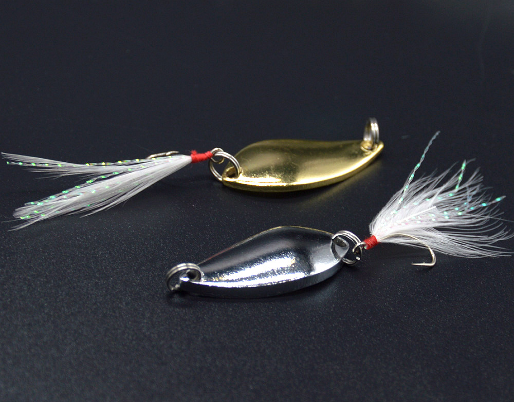 威海渔具二代马口王2.5/3.5/5克带白羽毛勺形翘嘴亮片路亚饵