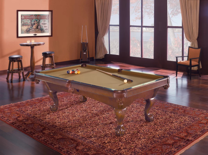 哈野新款实木石板斯诺克台球桌美式桌球台雕花桌腿成人标准尺寸