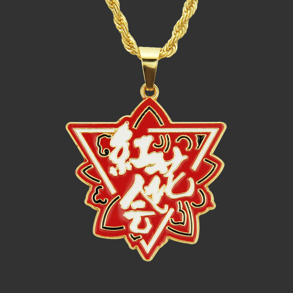 嘻哈说唱红花会图案挂坠 hiphop男女式款嘻哈吊坠项链 厂家直销