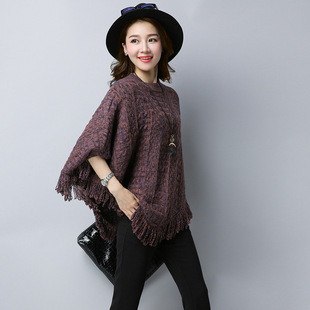 拼接 羊毛 蝙蝠衫