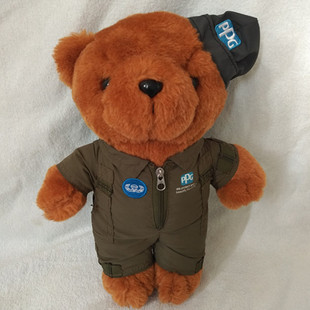 深圳厂家定制飞行员空军熊毛绒公仔穿制服可来图来样订购