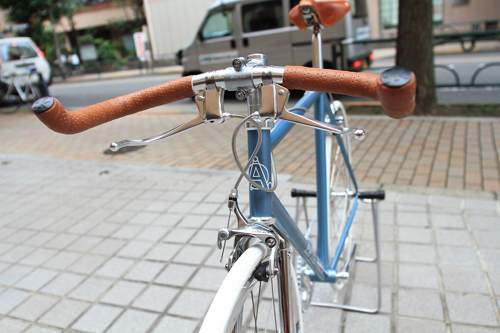 dc139钢管车弯把 羊角把刹把 公路车死飞自行车配件太雅康培同款