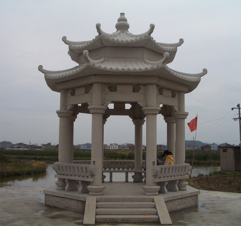 中式石雕凉亭 工厂直销 传统花岗岩大理石景观八角亭子