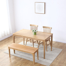 简约北欧实木餐桌白橡木餐厅家具全实木餐桌简约现代长餐桌厂家