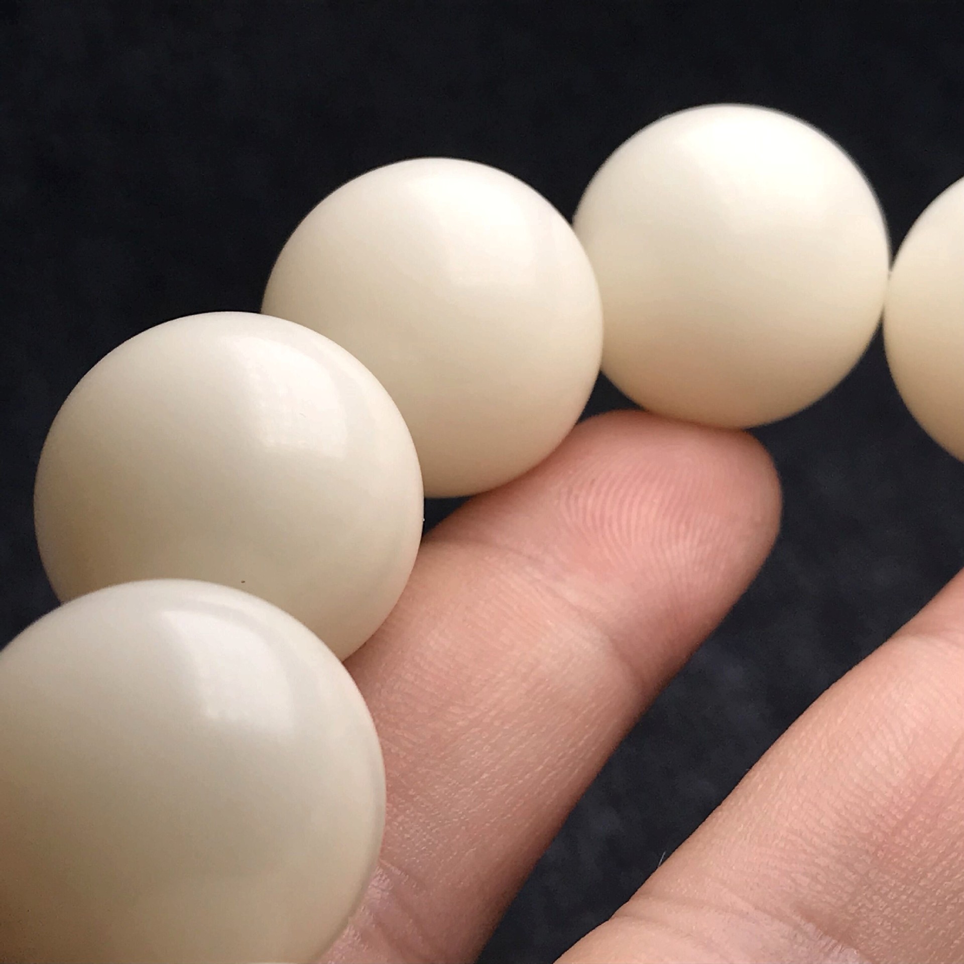 天然白菩提根单圈佛珠念珠顺白大白玉菩提子乳白色圆珠手串手链