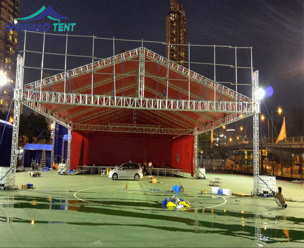 20m跨度户外展览铝合金帐篷架 400x600mm快装插销架truss架