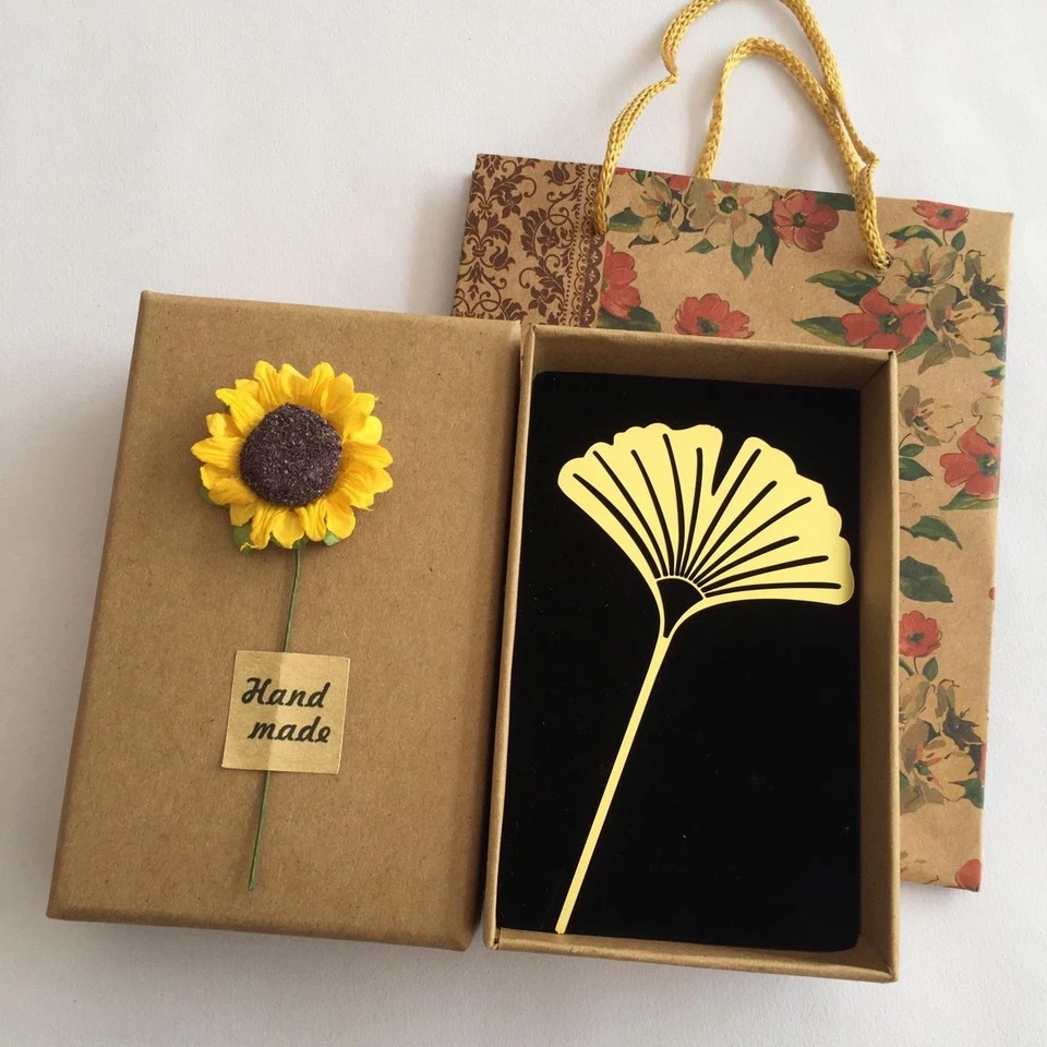 镂空银杏黄铜银杏叶书签厚实黄铜书签商务礼品