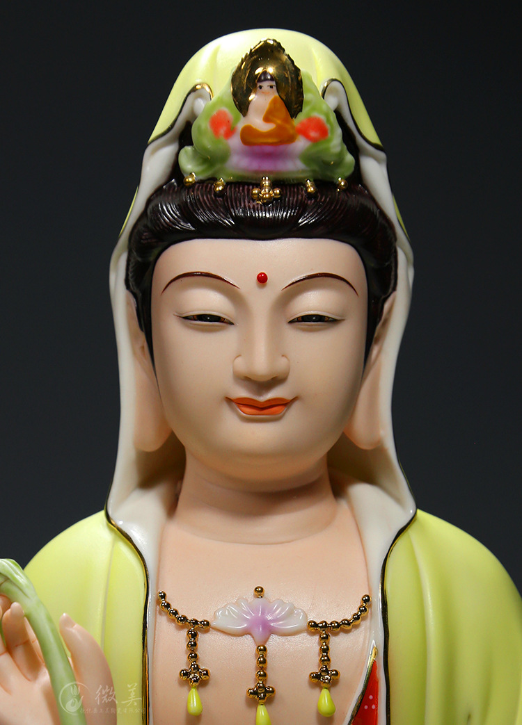 【上美】陶瓷眼睛菩萨眼光娘娘观音菩萨大慈大悲观音菩萨佛像摆件