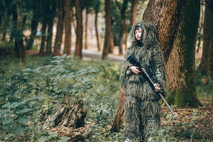 儿童尺寸绝地求生儿童吉利服伪装服丛林迷彩隐身衣伪装服军迷彩服