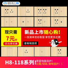 国际电工墙壁暗装开关插座面板 118型二位10孔六孔三三插座