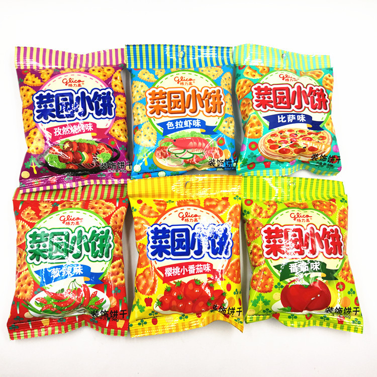 格力高菜园小饼装饰饼干6口味供选一箱40包