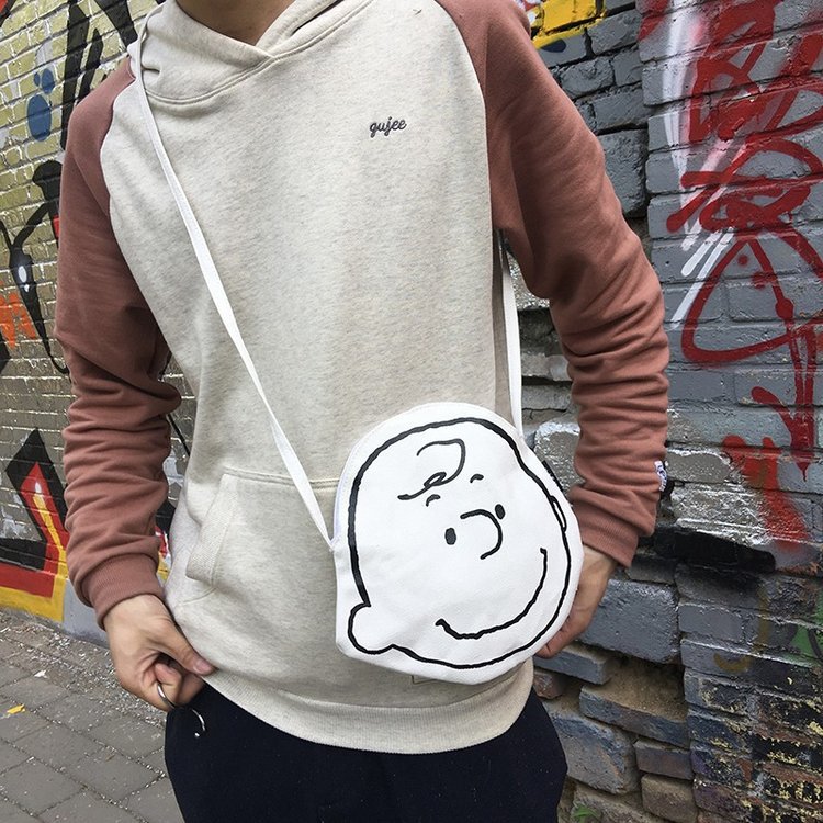 日系童趣chu可爱查理布朗大头手提包帆布包街拍可爱包