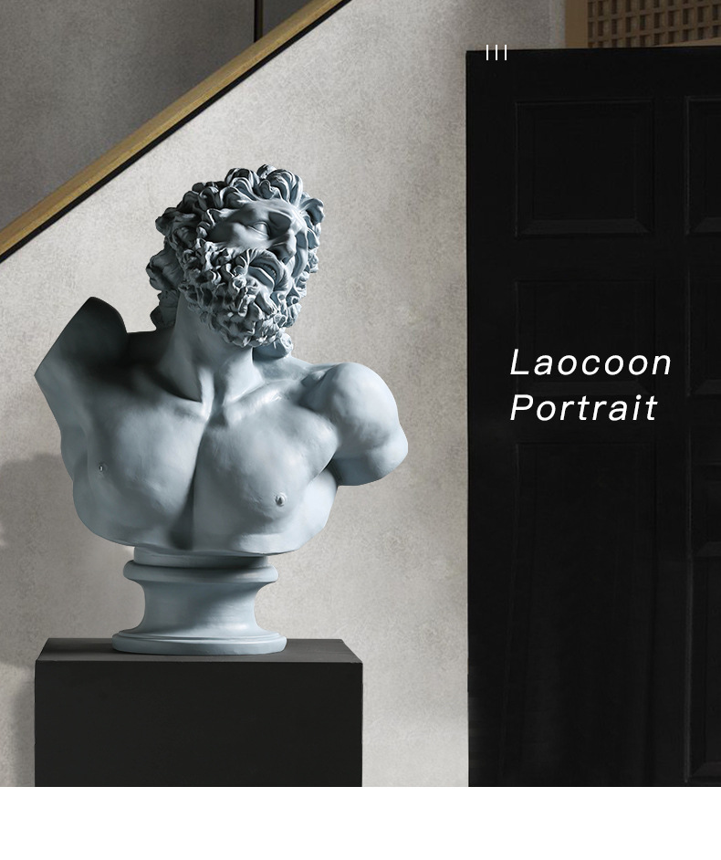 best west 拉奥孔树脂半身像雕塑摆件酒店样板间软装服装店装饰品