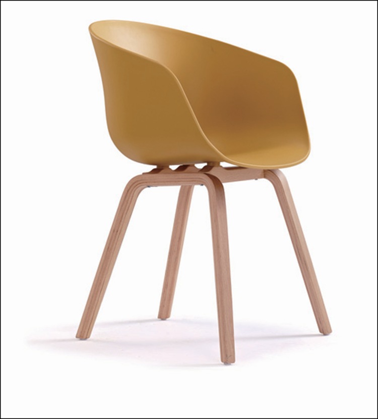 现代简约时尚款休闲洽谈会客接待布艺椅实木固定四脚椅