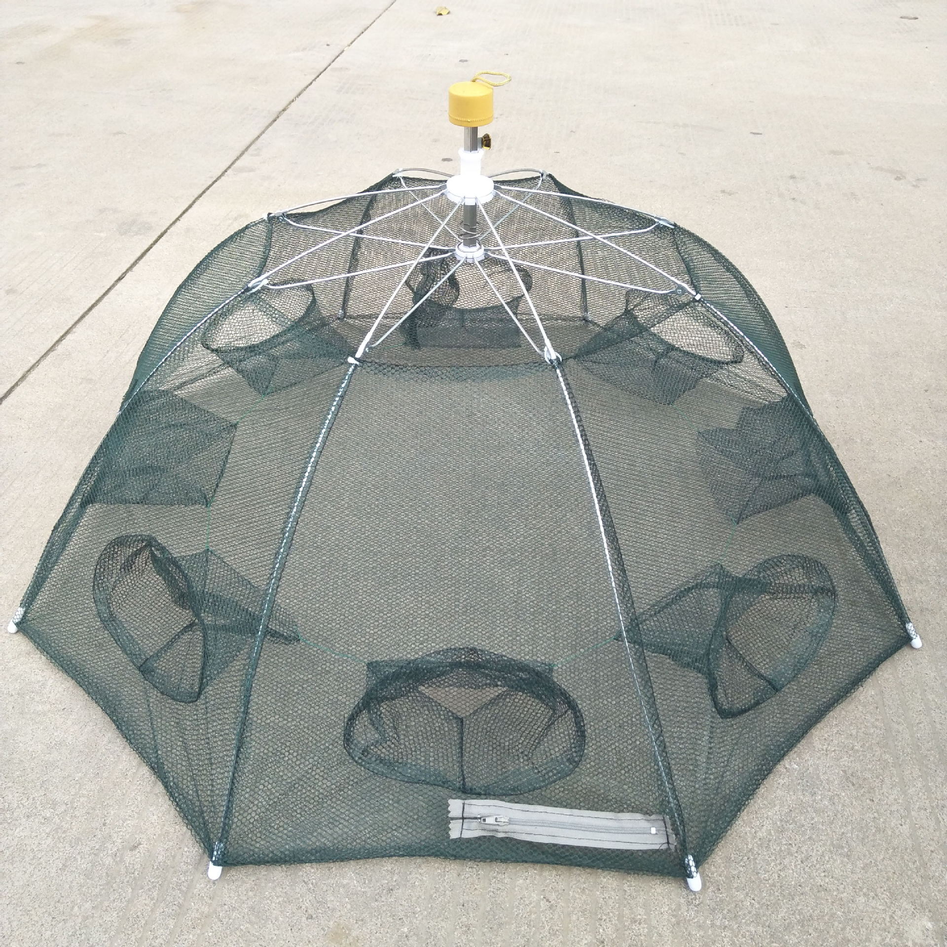 伞8孔自动提网搬网虾网虾笼折叠鱼笼折叠提网伞式六角渔网