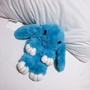 新款日韩可爱毛绒装死兔子单肩斜挎包卡通儿童卖萌装死兔毛绒背包