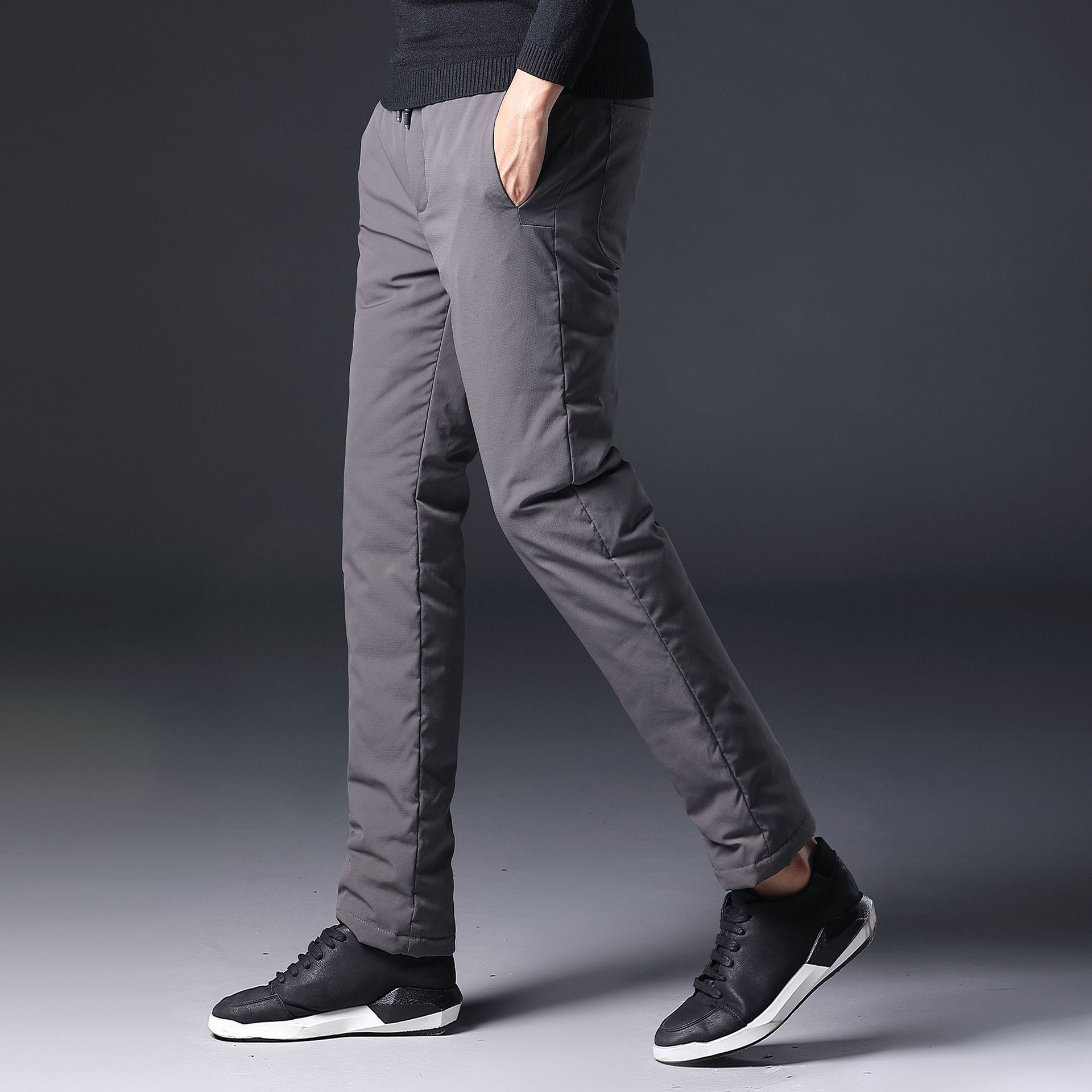 冬季新款男士羽绒裤外穿加厚保暖中老年休闲白鸭绒棉裤厂家直销