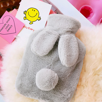 Korean Fashion Rabbit Ears Hot Water Injection Bag Winter Warm PVC Anti-Scald and Leak-Proof Hand Warmer Hand Warmer Manufacturer