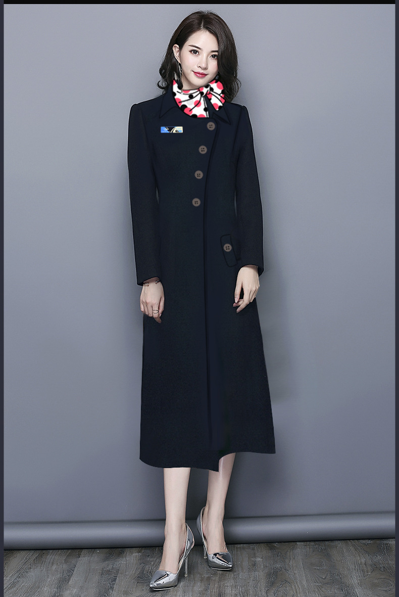 2021冬季新款空姐大衣职业羊毛呢大衣加厚 酒店售楼部工作服批发